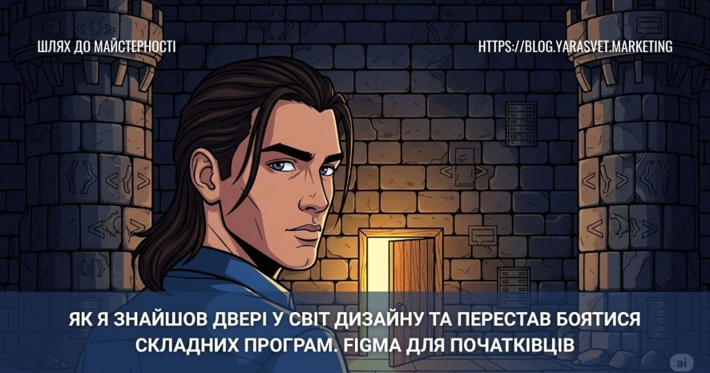 Як я знайшов двері у світ дизайну та перестав боятися складних програм. Figma для початківців (Обложка для поста)